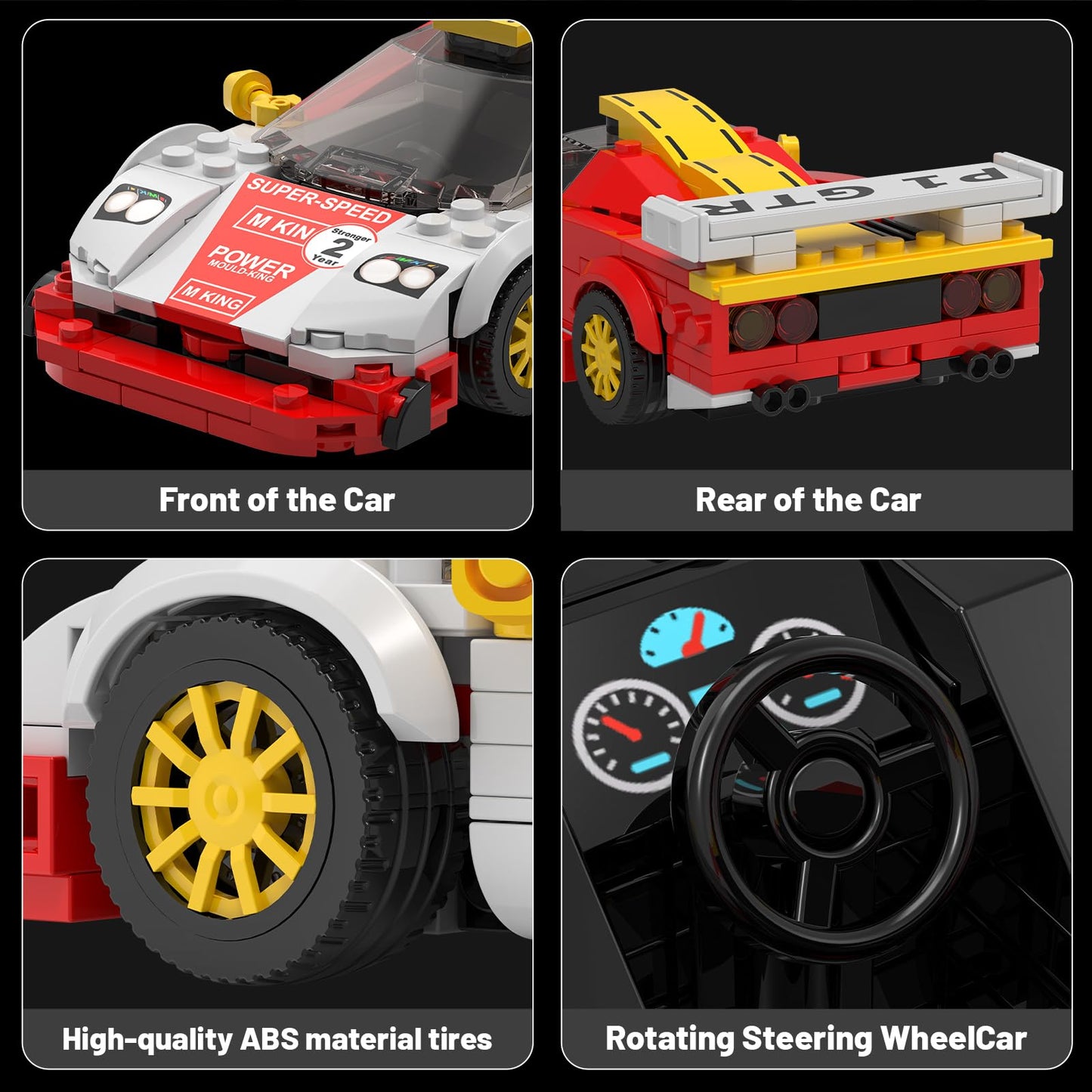 Mould King 27089 GTR Speed Champion Technik Car Building Set & Display Case, MOC Classic Race Cars Birthday Gifts for Adults/Teens, Creative Cool