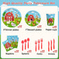 Farm Animal Birthday Party Decorations Farm Plates Tableware Barnyard Farm Birthday Party Supplies Serves 25 Farm Themed Cups, Farm Animal Napkins Red