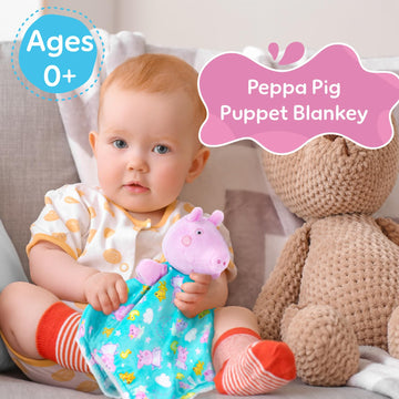 Kids Preferred Peppa Pig Puppet Blankey - 13 Inches, Baby Showers, Snuggle Blankey and Playful Puppet for Babies 0 Months and Up, Embroidered Details