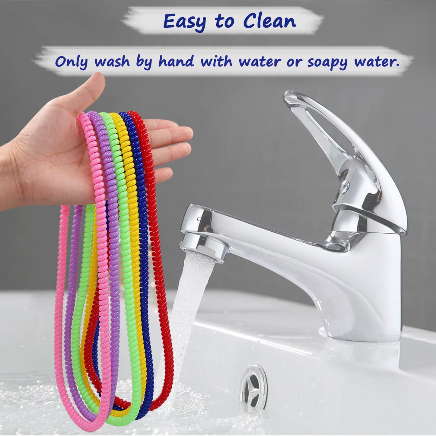 Sensory Chew Necklace for Boys and Girls, 6 Pack Stretch Chewing Necklaces for Kids with Autism ADHD SPD, Oral Motor Aids Baby Chew Toys Reduce