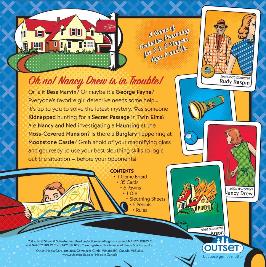 Nancy Drew Mysteries Board Game - A Game of Deductive Reasoning for 3 to 6 Players Ages 8 and up