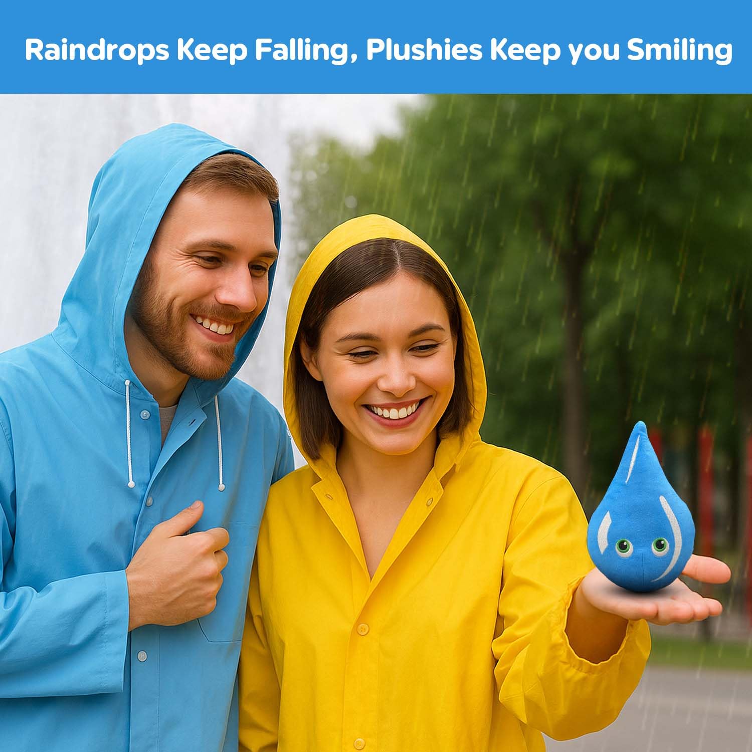 Thunderheads Raindrop Plushie, Nature-Inspired Educational Soft Collectible with Fact Card, Fun STEM Tool for Learning Rain, Weather and Earth