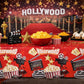 Oojami 4 Pack Table Cover Movie Night Theme Tablecloth Large Size 54" x 108" Ideal for Movie Night Themed Party Table Cover Party Supplies