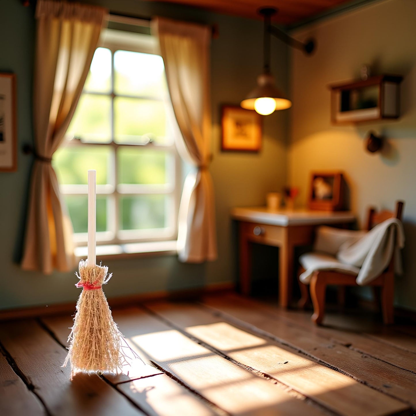 1Pc Broom 1/12 Miniature Dollhouse Decoration Accessories Dollhouse Accessories Miniature Broom (1.1x3.9 inch)