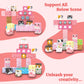 SSAWER Magnetic Blocks, 48PCS Magnetic Tiles Building Blocks, Magnet Cubes STEM Sensory Game Toys Christmas Birthday Gifts for Kids Girls Age 3+ (Pink