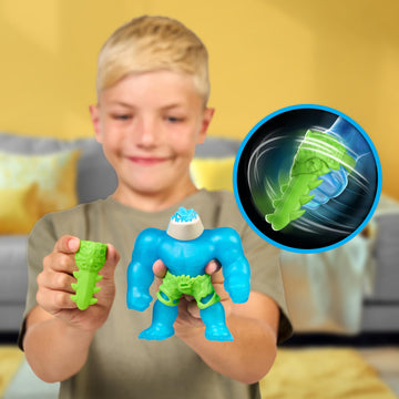 Heroes of Goo Jit Zu Meteor Madness, Stretchy Thrash Action Figure, with Unique Squishy Goo Filling & Meteor Battle Gauntlet, Sensory Toy That Stretch