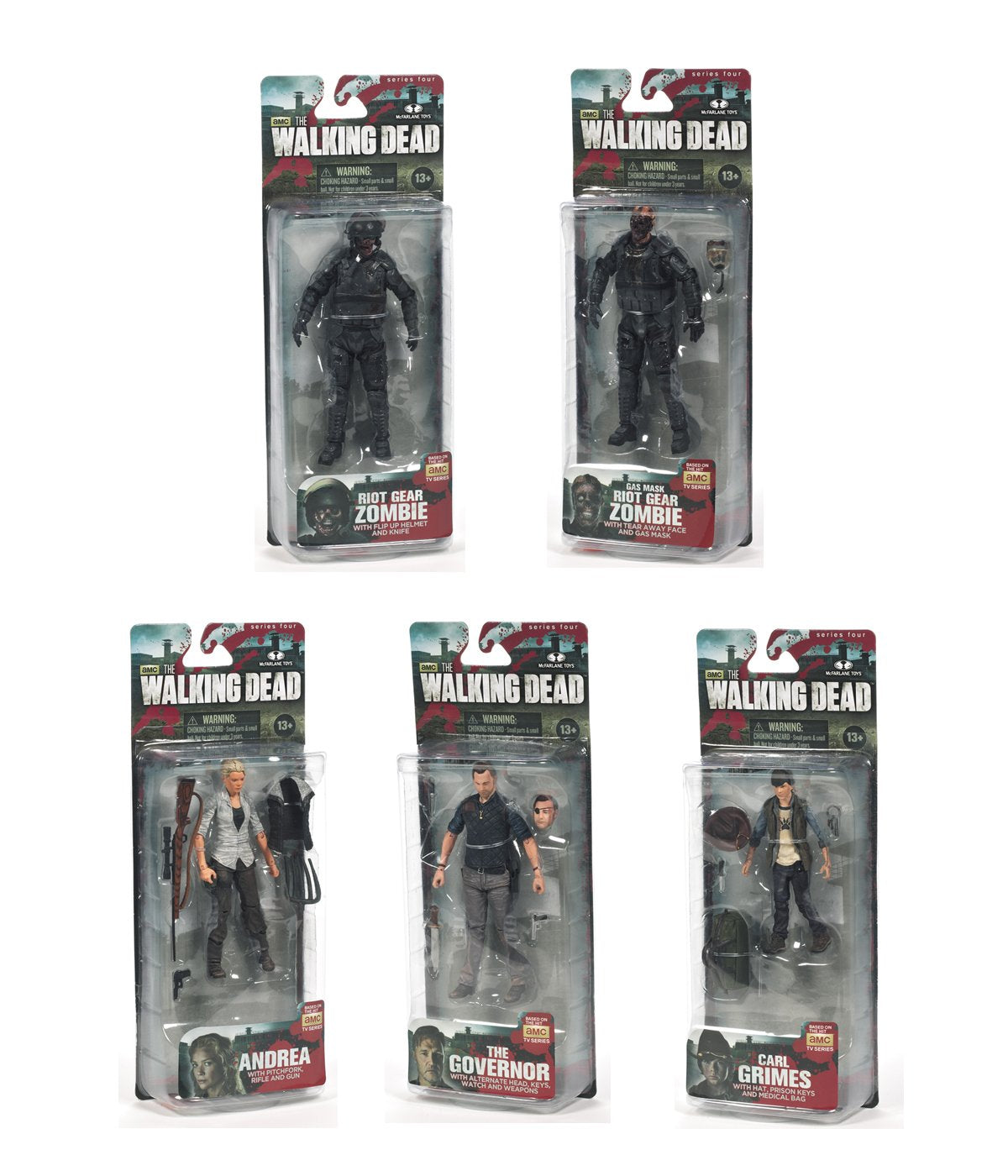 Walking Dead TV Series 4 Set of 5 Action Figures