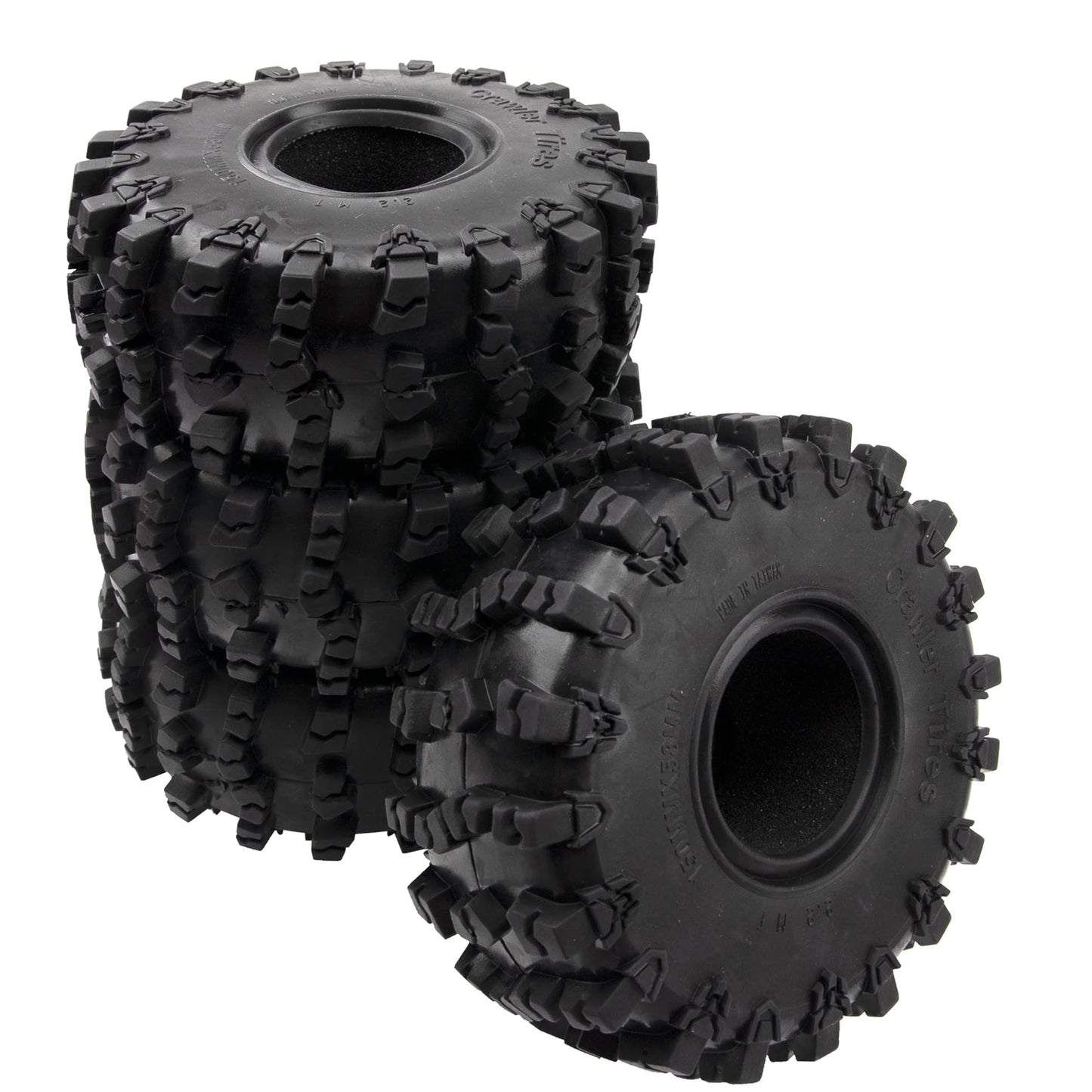 4Pcs ShareGoo Rubber 2.2" Crawler Mud Terrain Tires Super Grip Soft Tyre OD 148mm Compatible with Axial SCX10 90047 D90 TF2 Tamiya CC01 Traxxas TRX4