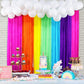 Rainbow Party Backdrop with Balloons Garland, Rainbow Cloud Birthday Photo Backdrops Props Booth Rainbow Crepe Paper Streamers Rolls for Kids Rainbow