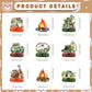 9 PCS Camping Honeycomb Centerpieces with Fake Campfire, Camping Table Decorations, Camping Decorations, Camping Themed Party Decorations, Camping