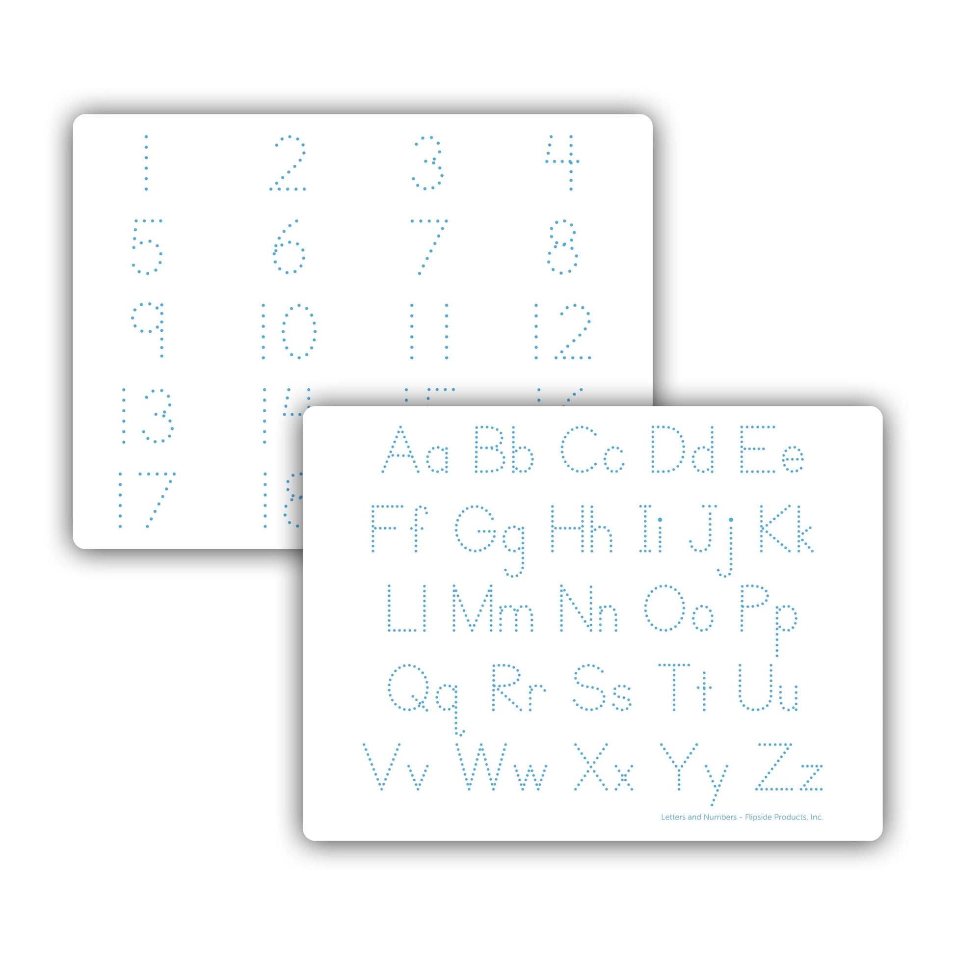 Flipside Products 9" x 12" Two-Sided Letters and Numbers Dry Erase Learning Mat, Flexible, Education Learning, Tracing, Economical, 12 Pack