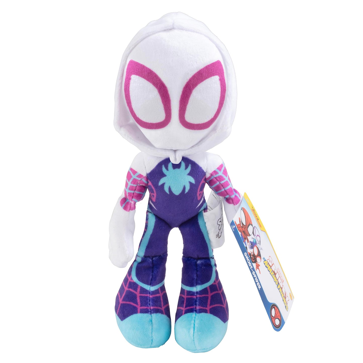 Marvel Spidey and His Amazing Friends 8" Gwen Stacy Ghost Spider Plush - Spider-Man Stuffed Animal Toy Figure - Officially Licensed - Spider-Verse