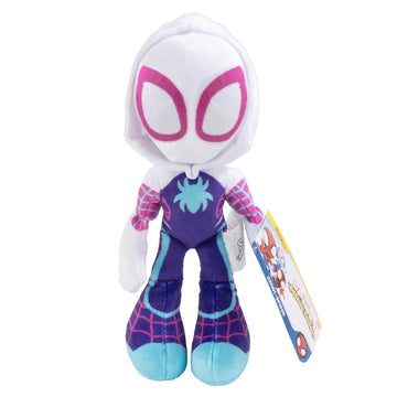 Marvel Spidey and His Amazing Friends 8" Gwen Stacy Ghost Spider Plush - Spider-Man Stuffed Animal Toy Figure - Officially Licensed - Spider-Verse