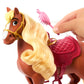 Mattel Disney Princess Toys, Belle Fashion Doll & Philippe Horse with Saddle, Brushable Mane & Tail & 4 Styling Accessories, Inspired by Movie