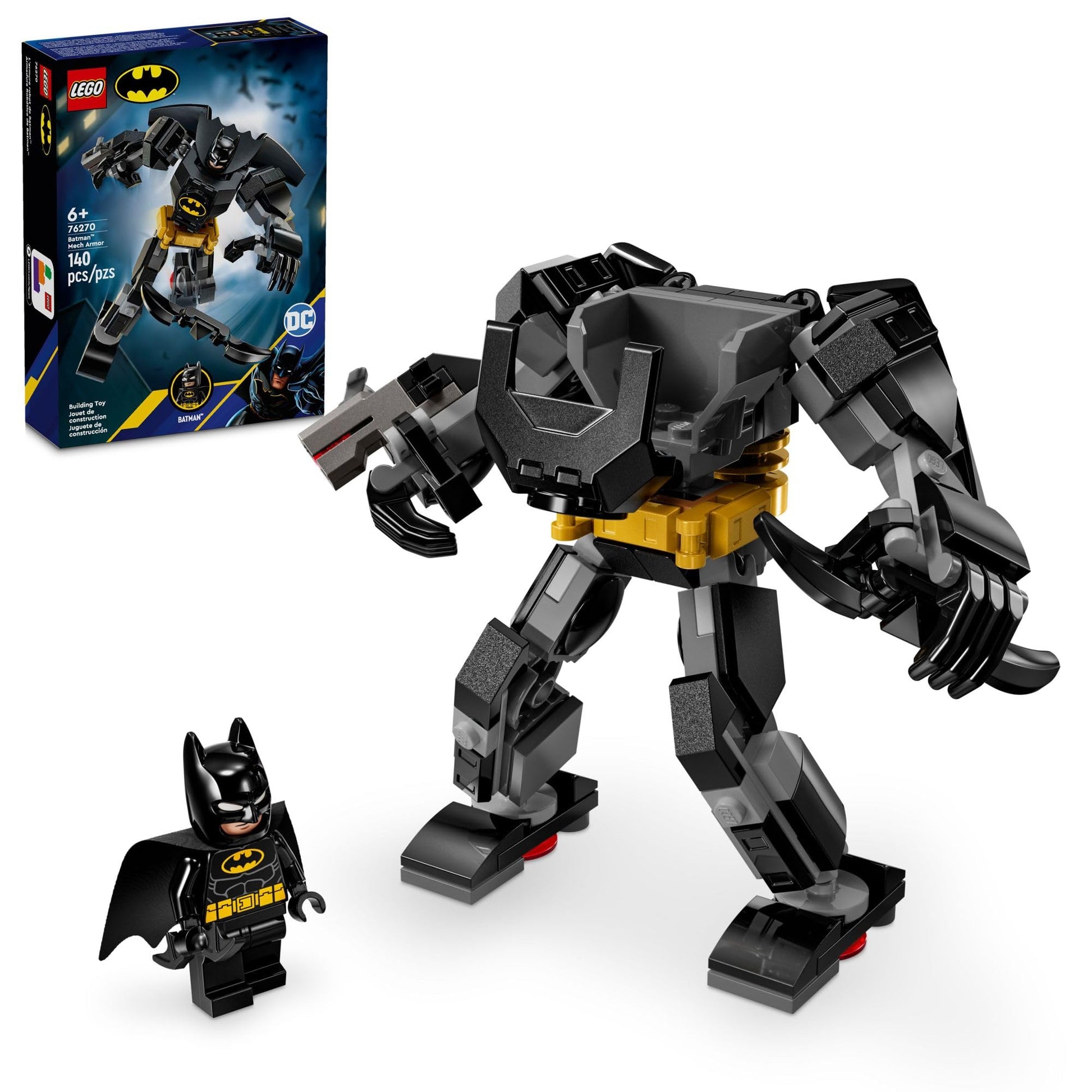 LEGO DC Batman: Batman Mech Armor Super Hero Toy, Collectible Robot Action Figure and Minifigure Included, Creative Super Hero Gift for Kids & Fans