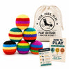 CLYAIDET 6 Pack Handmade Knitted Footbags with Drawstring Bag Play