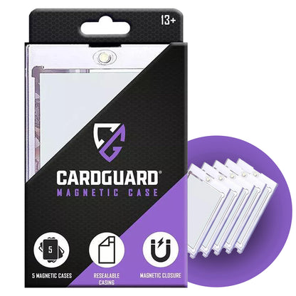 CardGuard 5-Pack Magnetic Card Cases 35pt Clear Holder for Trading Cards