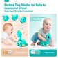 CubicFun Touch & Go Crawling Dinosaur Toy with Music, Lights & Obstacle Avoidance, 1 Year Old Boy Girl Gifts, Interactive Tummy Time Toy for 12 Month