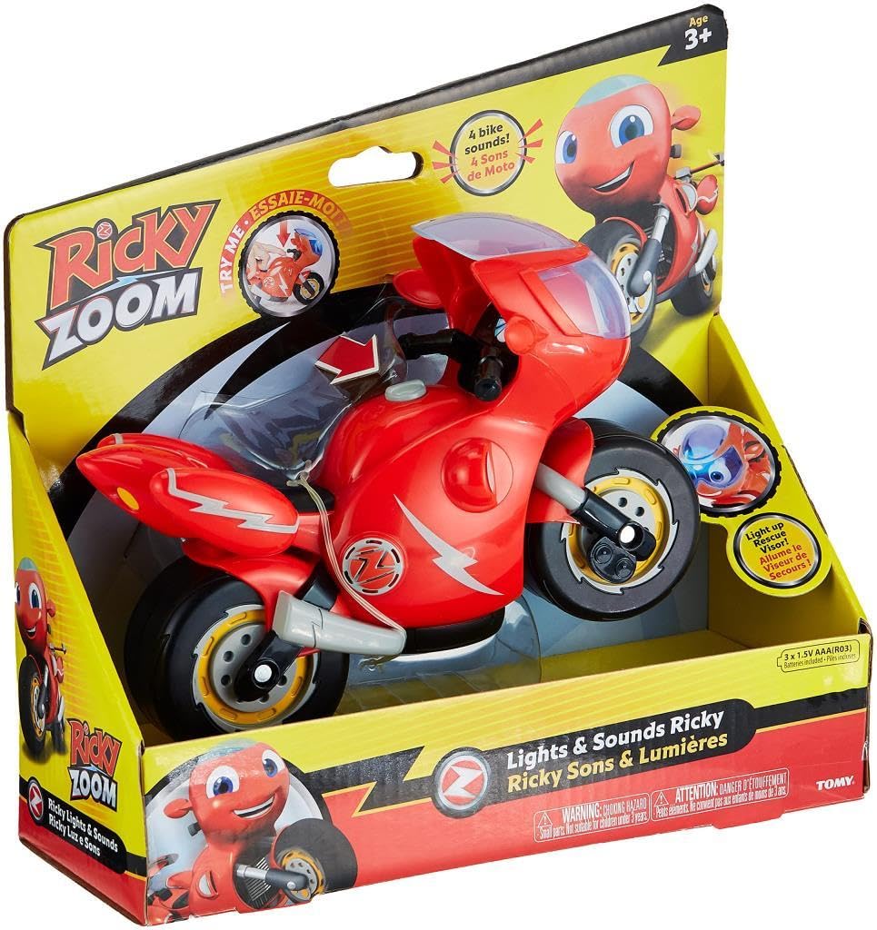 Ricky Zoom Toy Motorcycle with Light and Sounds, Red for Boys,girl