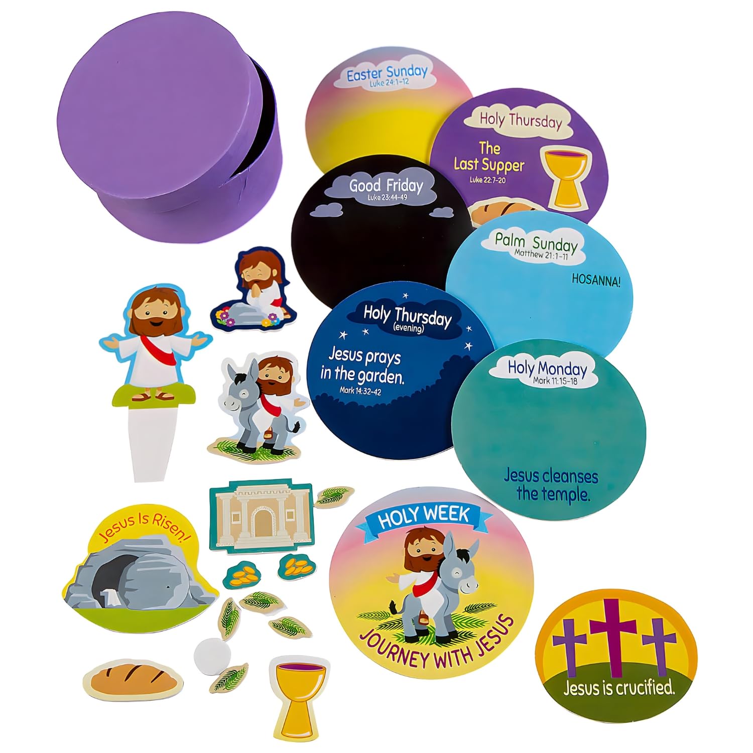 Fun Express Religious Holy Week Box Craft Kit - 3.5" x 1.75" (Pack of 6) - Ideal for Church, Sunday School & Home Projects