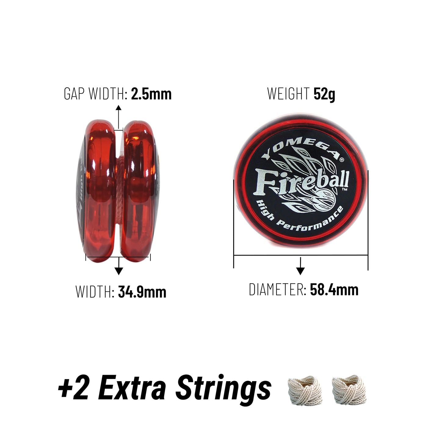 Yomega Fireball YoYo -HIGH Performance Responsive Transaxle Yoyo, Great for String Tricks for Advance Players to Perform Like Pros + Extra 2 yo yo