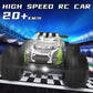 JICIFU Remote Control Car for Kids,High Speed 20 KM/H RC Cars Toys,Off-Road with 2 Headlights and 2 Rechargeable Battery RC Truck,Dinosaur Toys Gift