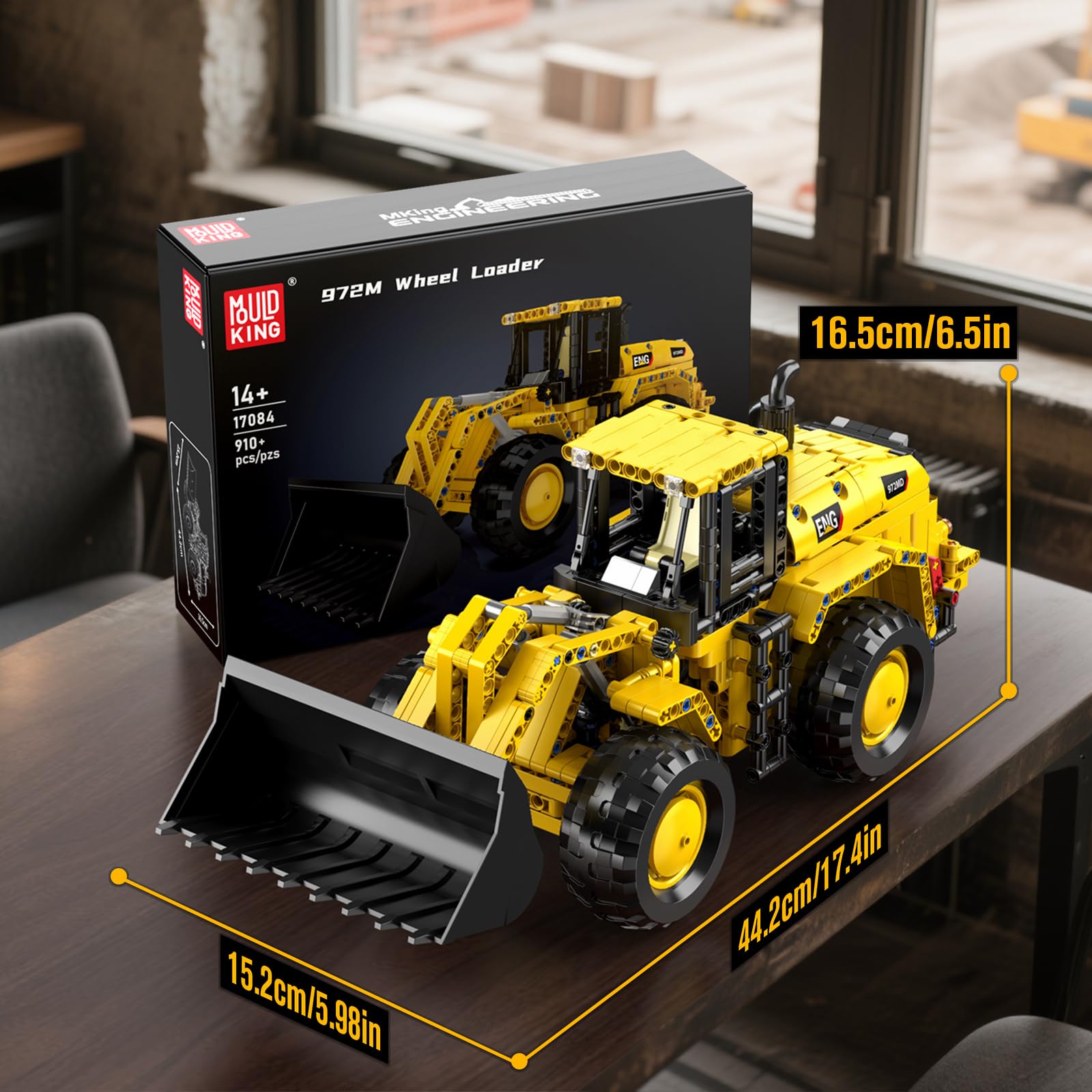 Mould King Technik Wheel Loader Builidng Sets, 17084 MOC Construction for Adults, Engineering Vehicle Model Kits with Articulated Steering/Scoop