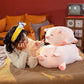 lannery Pig Stuffed Animal Hugging Pillow, Soft Fat Pig Plush Toy Gifts for Kids, Valentine, Christmas (Sleeping Eyes, 15.7")