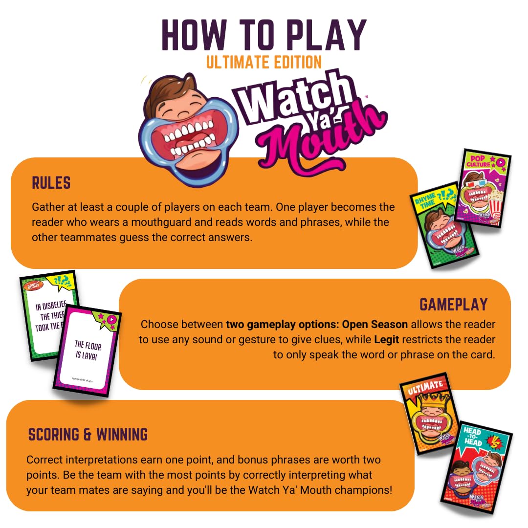Watch Ya' Mouth Ultimate Edition - Speak Out Funny Phrases, The Original Mouth Piece Game