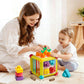 Seozio Montessori Activity Cube Toys for Baby, 6-in-1 Shape Sorting Toy, Fine Motor Learning Game for Toddlers 1-3