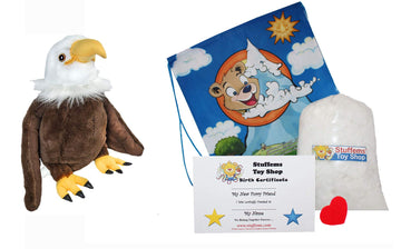 Teddy Mountain Liberty The Bald Eagle 8" Make Your Own Stuffed Animal- No Sew - Kit