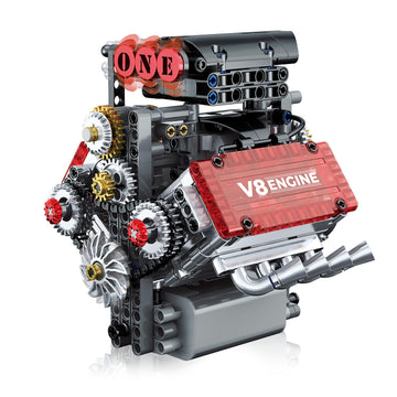 LPPROTECTOR V8 Engine Model Kit That Runs, Build Your Own STEM Mini Engine Kit with Motor and Sound, 478PCS Educational Car Building Toy for Adults