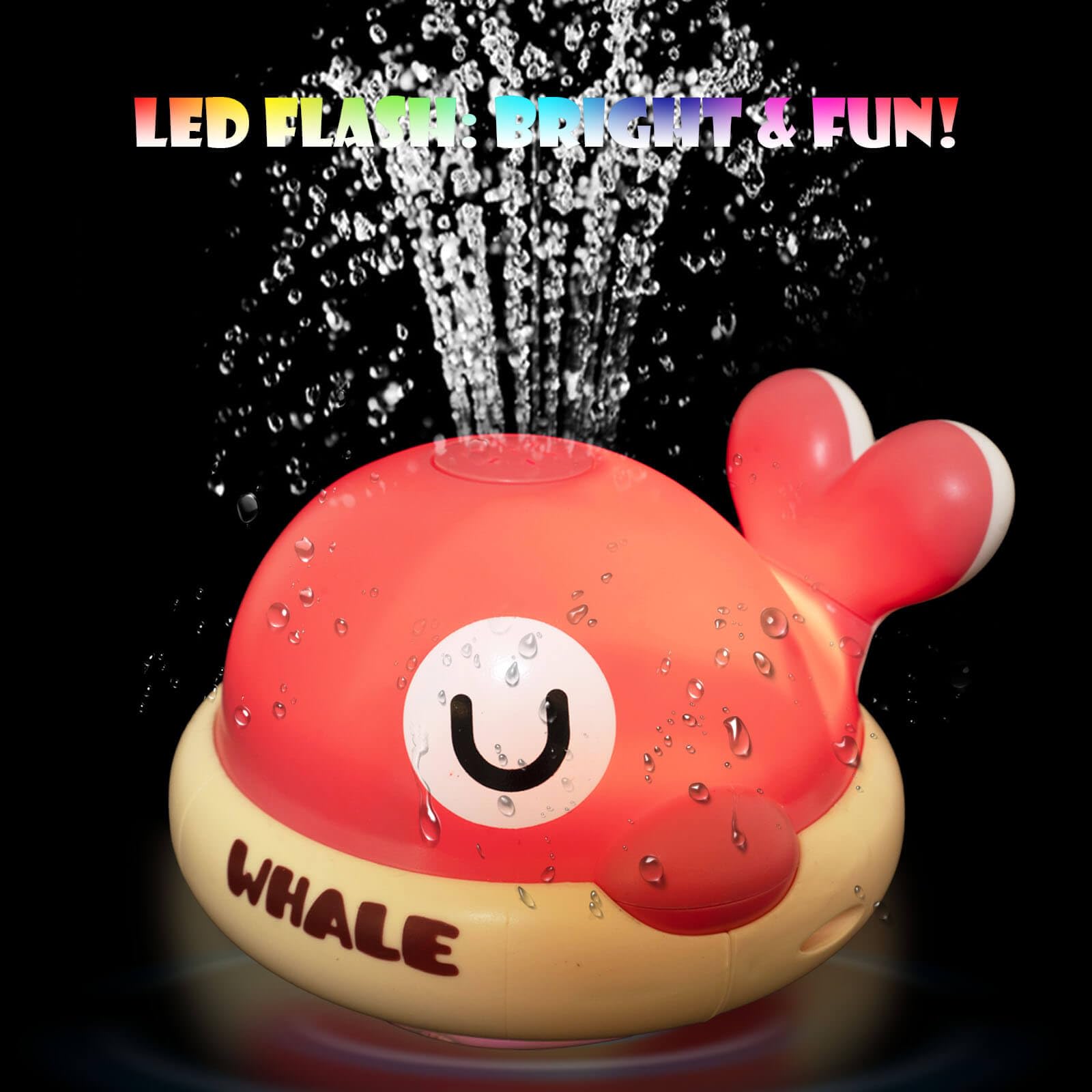 Baby Bath Toys - Toddler Bath Toys for Kids Ages 1-3, Rechargeable Light Up Whale Sprinkler Bathtub Toys, Pool Water Toys for Infant Babies 6-12