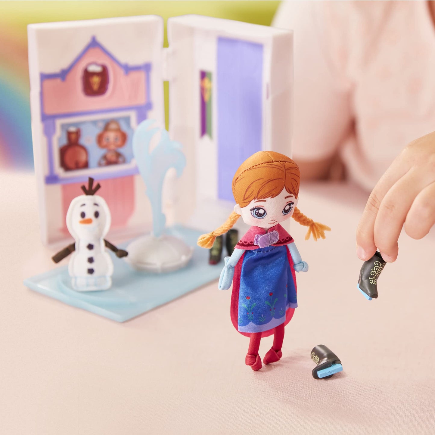 Disney Sweet Seams 6" Soft Rag Doll Deluxe Pack - 2pc Toy Dolls |Anna and Olaf's Castle Ice Rink Playset