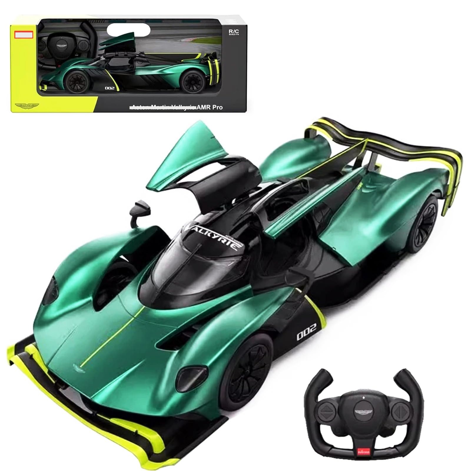 HTLNUZD 2024 RC Model Car 1/14 Remote Control Car Adult for Aston Martin-Valkyrie AMR Pro 600 mAh with Lights Alloy Vehicle Adult Collectible