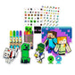 Minecraft Sketchbook Set for Kids, Toddlers ~ 3 Pc Bundle with Minecraft Decals, and More (Drawing Pad Activity Kit)