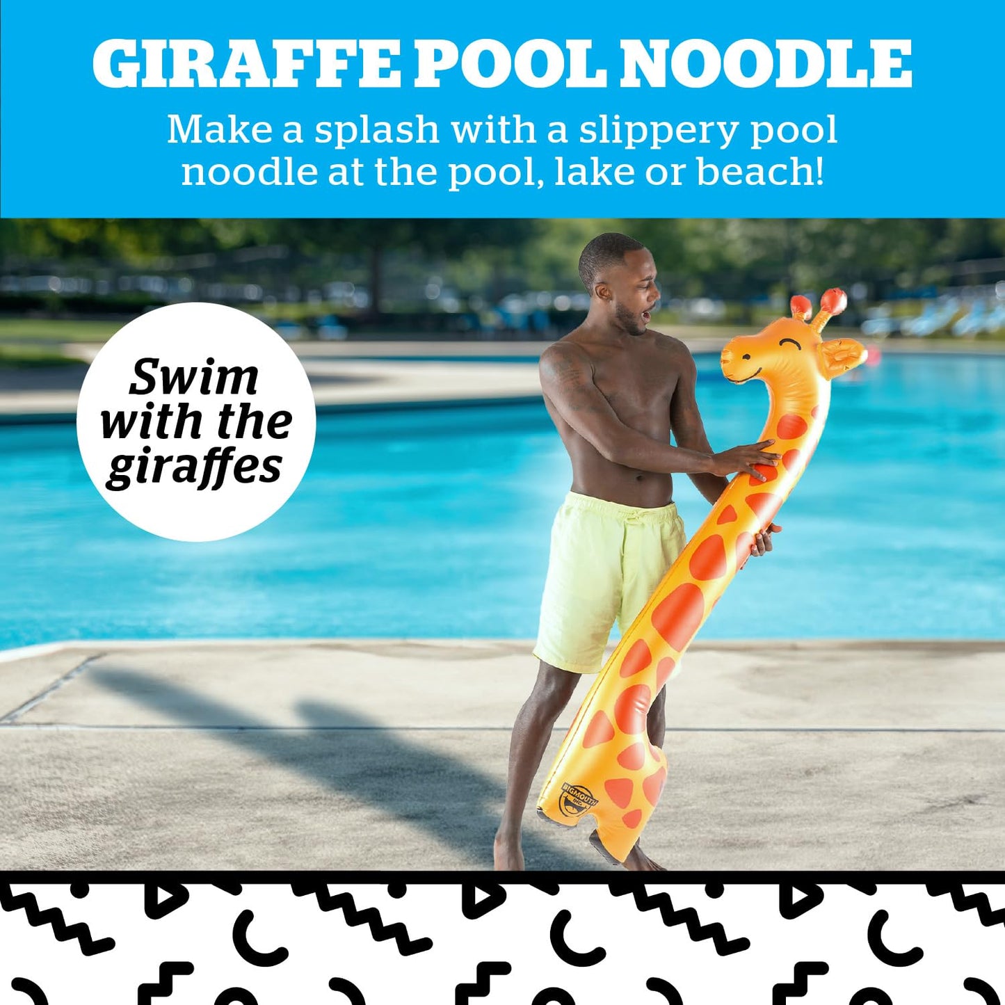 Inflatable Giraffe Noodle, Funny Pool Noodle Floats for Kids & Adults, Ridiculous Pool Party Decor