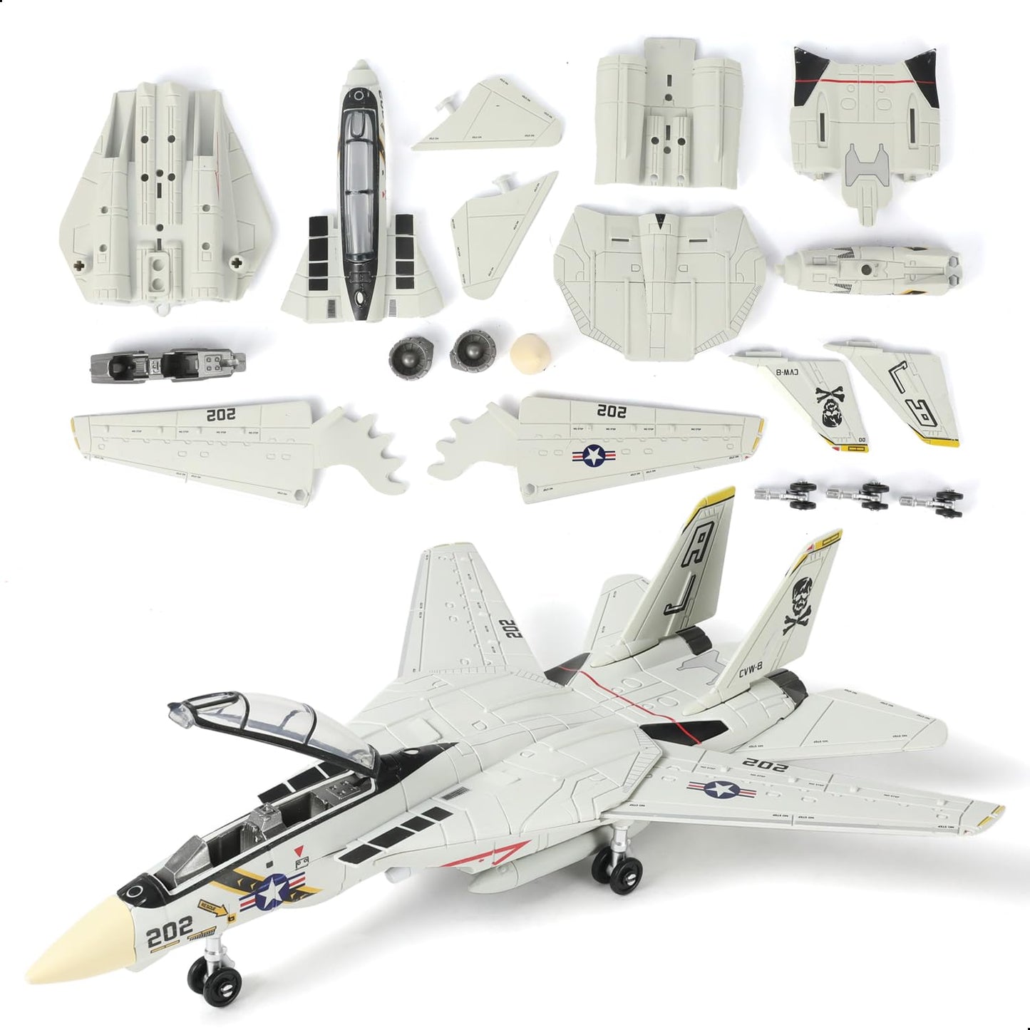 SEBUNAS F-14 Tomcat 3D Quick Build Model Kit - Fighter Jet Aircraft Puzzle, Precision DIY Military Aircraft Building Kit for Adults, Collectible