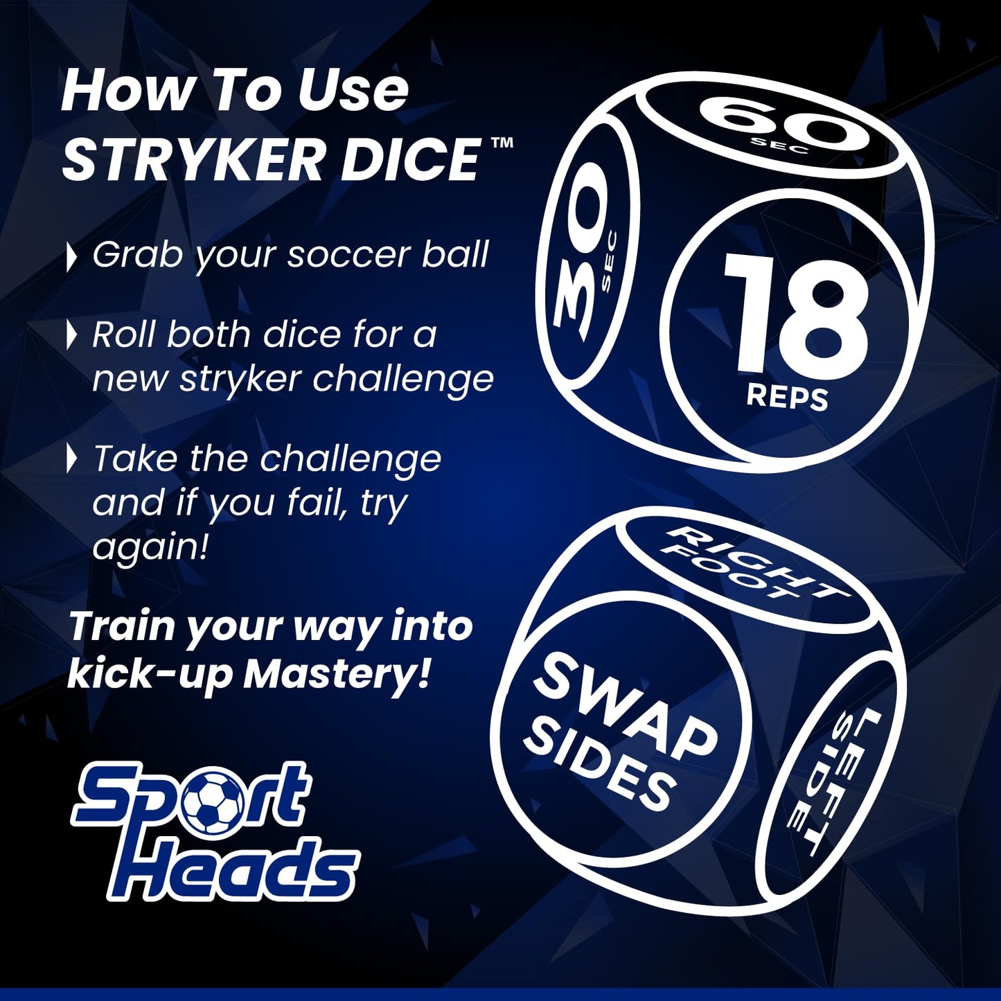 Soccer Training Equipment Dice Set - Footwork, Movement & Duration Exercise Dice for Skill, Coordination, Juggling Drills & Team Skills Development
