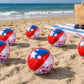Fun Express Patriotic Confetti Beach Balls Bulk 12 Pack - Red White Blue Inflatable Pool Toys for 4th of July Party Decorations | Large 11 Inch Beach