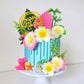 Summer Flower Cake Toppers Starfish Cake Decorations Coconut Tree Hibiscus Flower Cake Toppers for Tropical Hawaiian Beach Luau Themed Supplies