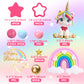 29 PCS Unicorn Cake Topper, Unicorn Rainbow Cake Decorations with Rainbow Stars Unicorn Balls Happy Birthday Cake Decorations for Boys Girls Kids