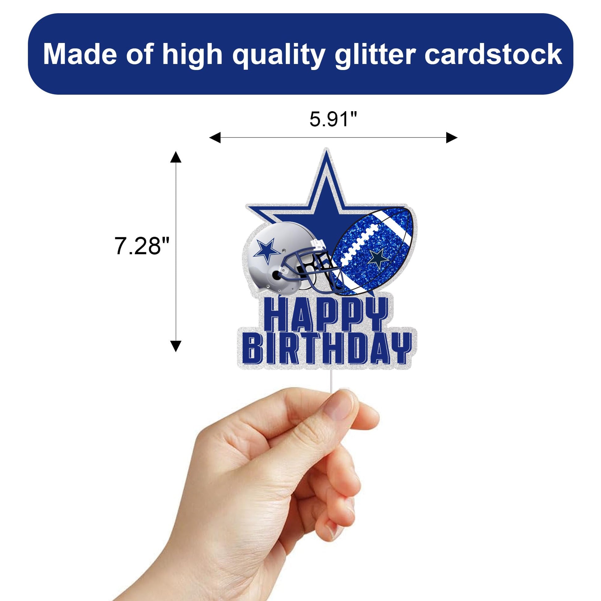 Cowboys Birthday Cake Topper Glitter Cowboys Birthday Party Decorations for Boy Birthday Party Supplies