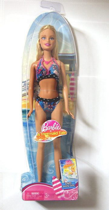 Barbie in A Mermaid Tale Blonde Hair in Blue and Pink Print Swimsuit