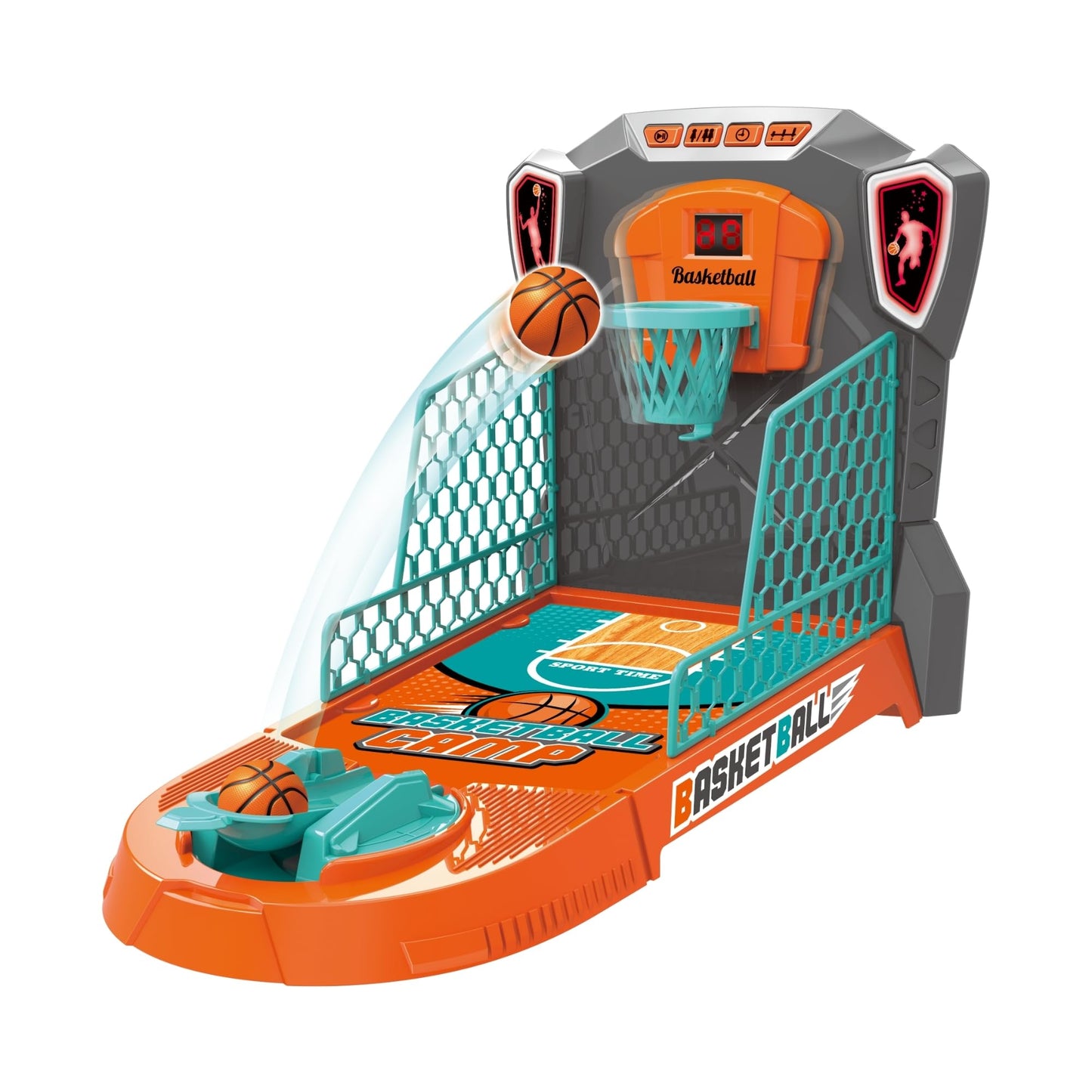 OLEOCA Tabletop Basketball Game - Compact Mini Desktop Arcade, Moving Target Indoor Desk Game with Electronic Scoring, Lights & Sound, Skill-Building