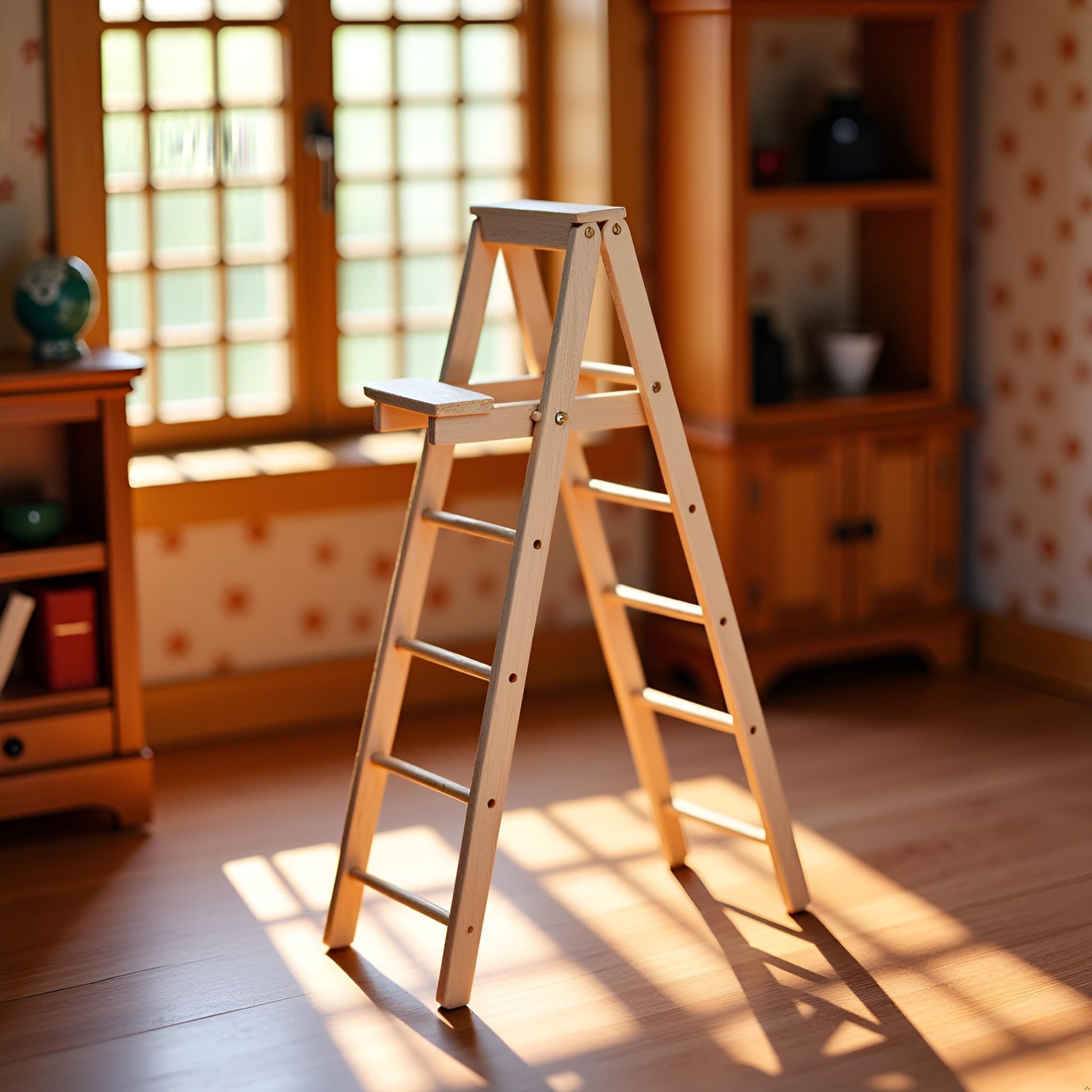 1/12 Miniature Step Ladder Dollhouse Furniture Accessories Lightweight Dollhouse Decor