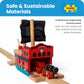 Bigjigs Rail Wooden Pirate Ship Galleon - Pirate Accessories for Wooden Train Sets, Bigjigs Train Accessories, Pirate Ship Toys for Kids, Wooden Toys