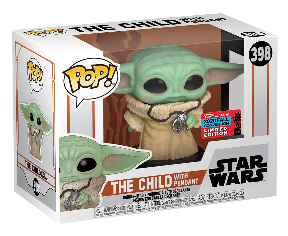 Funko Pop! Star Wars: The Mandalorian - The Child with Necklace Vinyl Figure, Fall Convention Exclusive Action Figure