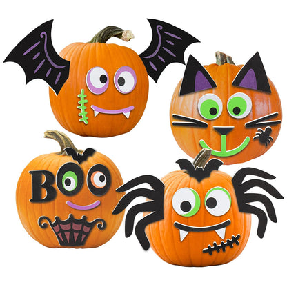 16 Packs Foam Halloween Pumpkins Decorations Stickers, Make Funny Pumpkins Craft Kits for Holiday Decor Kit Party Best Gift for Kids Adult Girls Boys