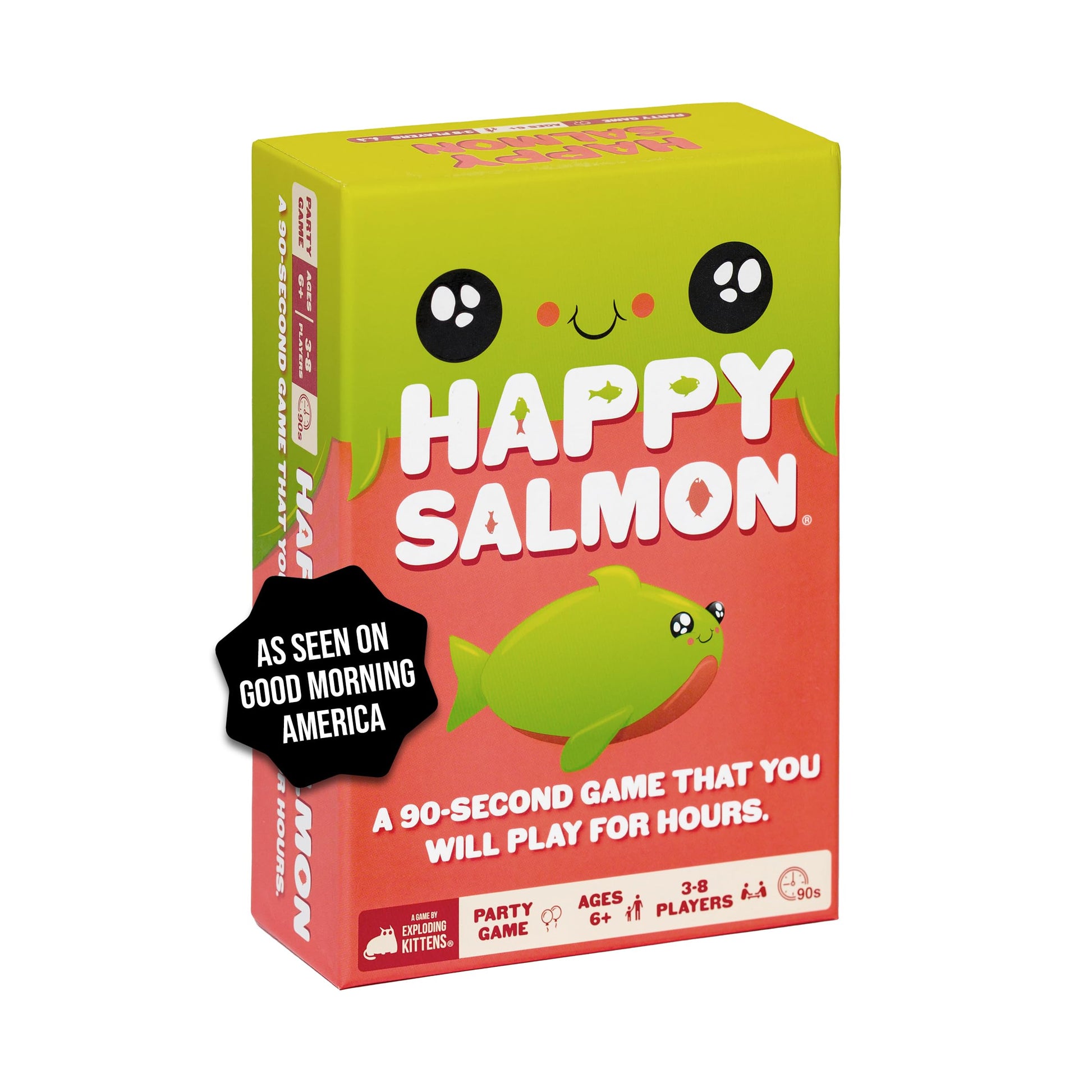 Exploding Kittens Happy Salmon 3-8 Players - Ages 6+ - 90 Second Rounds - Easy to Learn Quick Matching Card Game - Party Game, Family Game Night, Kid